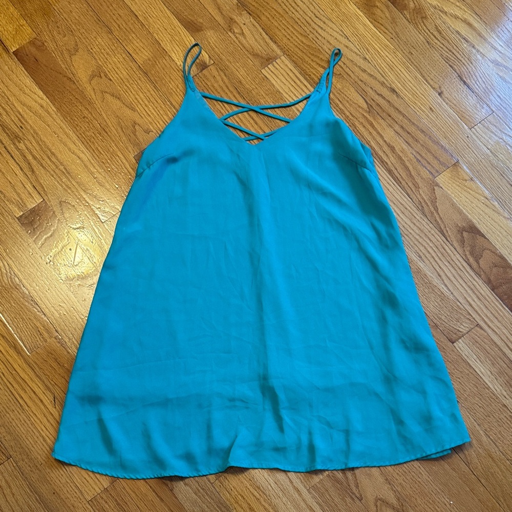 Very J Turquoise back Crisscross dress.